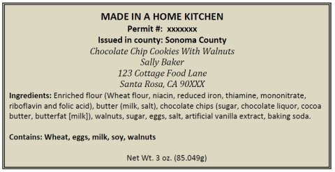 An example of a Principal Display Panel labeling requirements